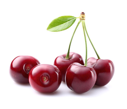Cherry with leaf