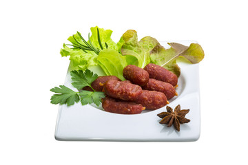 Salami sausages