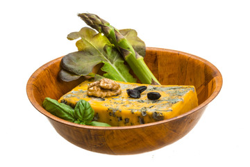 Gold cheese with mould