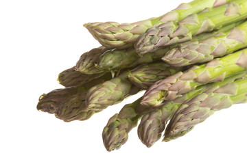 fresh asparagus spears isolated on white