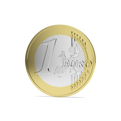 Eurom&uuml;nze freigestellt auf wei&szlig;em Hintergrund