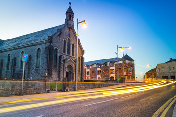 Church in Limerick city at night, Ireland