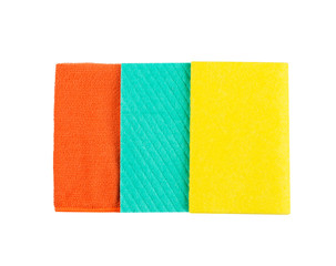 Set of Microfiber cleaning towel over white