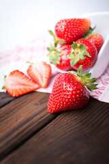 Strawberry on the wooden table