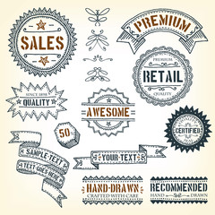 Hand Drawn Banners, Awards And Frames