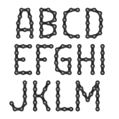 Bicycle chain alphabet