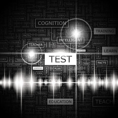 TEST. Word cloud concept illustration.  