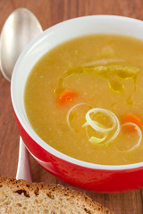 soup in bowl with bread