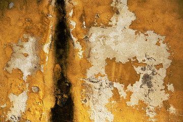 Grunge yellow wall background texture
