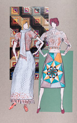 Obraz premium weater, scarf and long skirt