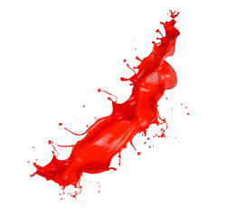 Shot of red paint splash, isolated on white background
