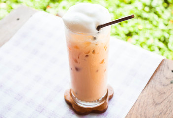 Tea time with cold thai milk tea