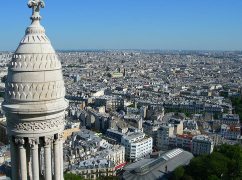 Paris aerial view from Sacre Ceure cathedral