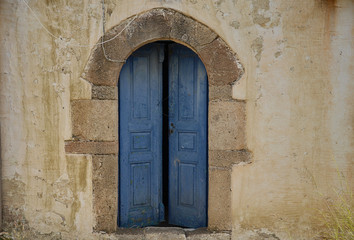 Tür, blau, mediterran