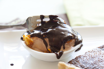 Ice Cream With Chocolate Sauce