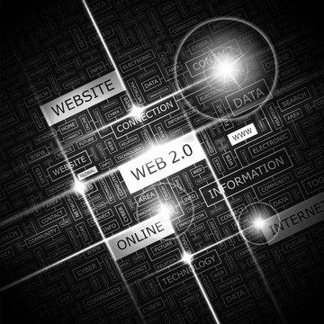 WEB 2 0. Word cloud concept illustration.  
