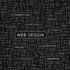 WEB DESIGN. Word cloud concept illustration.  