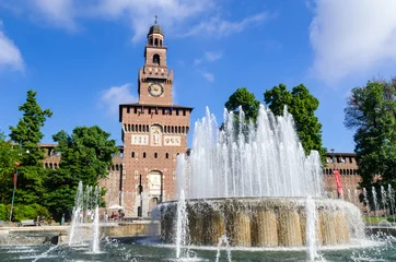 Wandcirkels tuinposter Sforza Castle in Milan, Italy © Ignatius Tan