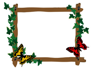 Wooden frame with ivy