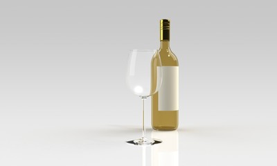 white wine and empty glass