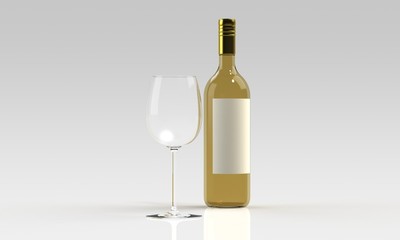 white wine and empty glass