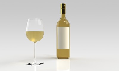 white wine and full glass
