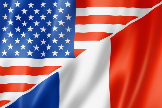 USA and France flag