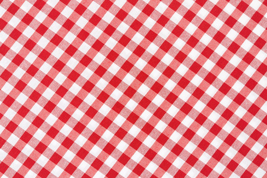 Red and white diagonal tablecloth texture background