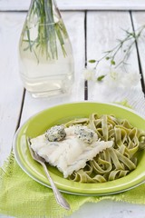 codfish fillet and pasta