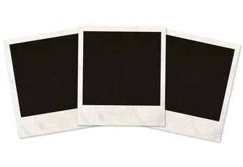 three photo frames on white background