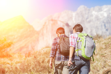 Young Couple Hiking in the Nature