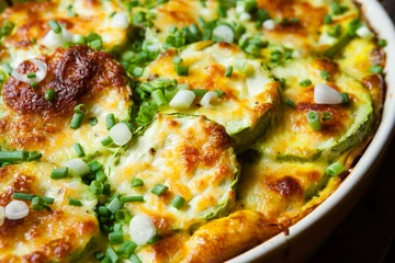 Poster squash casserole with green onions © Olha Afanasieva