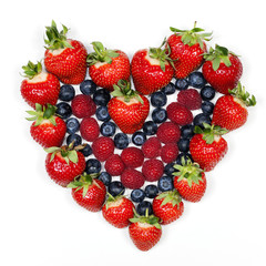 Obraz na płótnie Canvas red fruit heart