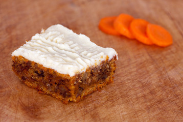 Carrot Cake on a wooden board