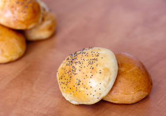 Close-up of delicious freshly baked brioches