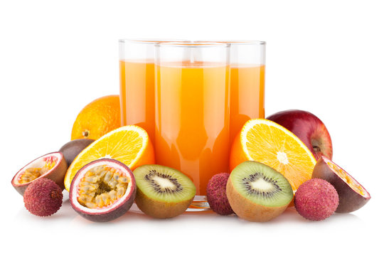tropical juice with fruits