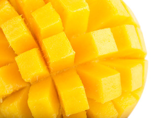 mango slice isolated on white background
