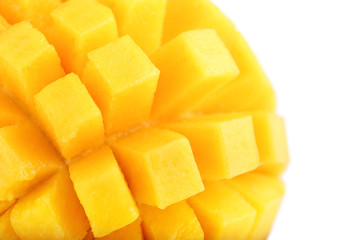 mango slice isolated on white background