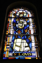 Saint Louis, vitrail de l'église Saint Léon à Paris