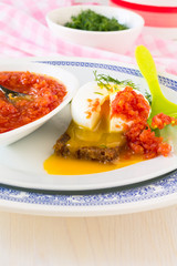 Poached egg  on a toasted bread
