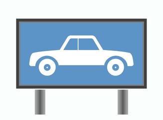 Voiture dans un panneau publicitaire