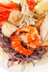 meat with vegetables and noodles