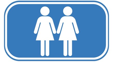 Couple de femmes dans un panneau