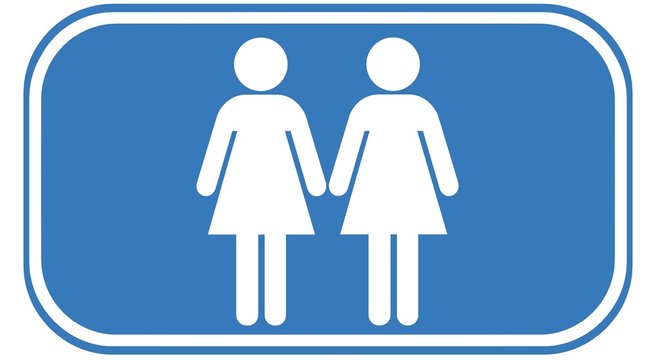 Couple de femmes dans un panneau