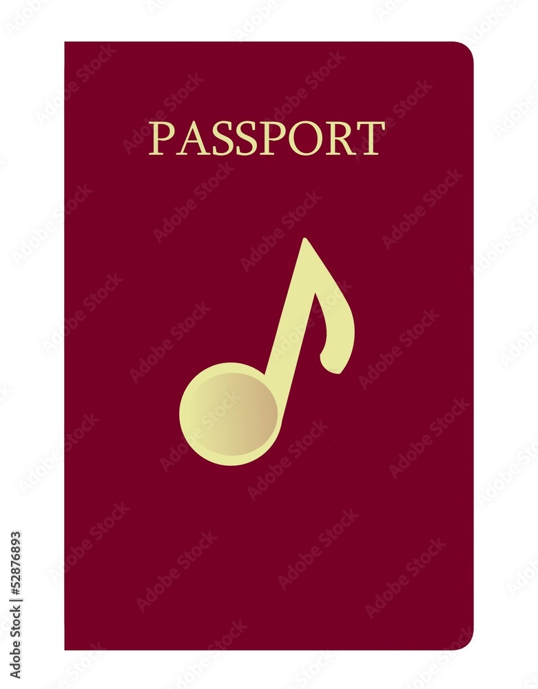 Poster Note de musique dans un passeport