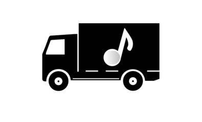 Fototapeta premium Note de musique dans un camion