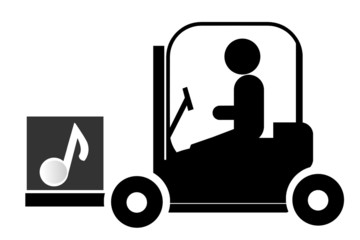 Note de musique dans un chariot élévateur