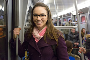 Young Businesswoman in the Metro