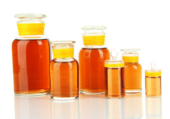 Medicine bottles isolated on white