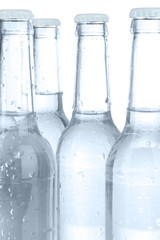 Water bottles close up